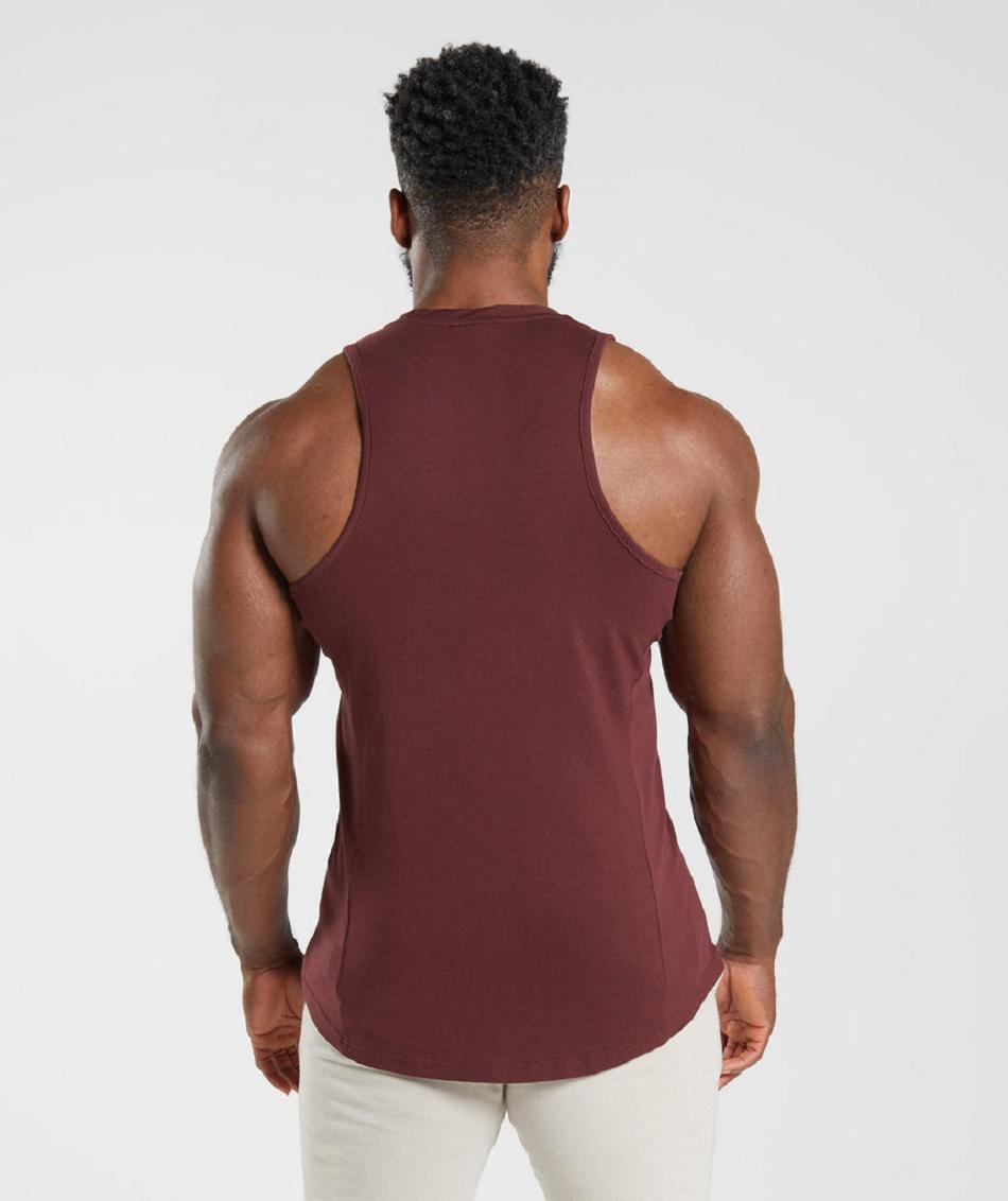 Camiseta Tirantes Gymshark React Hombre Burdeos | CO 3164AHK